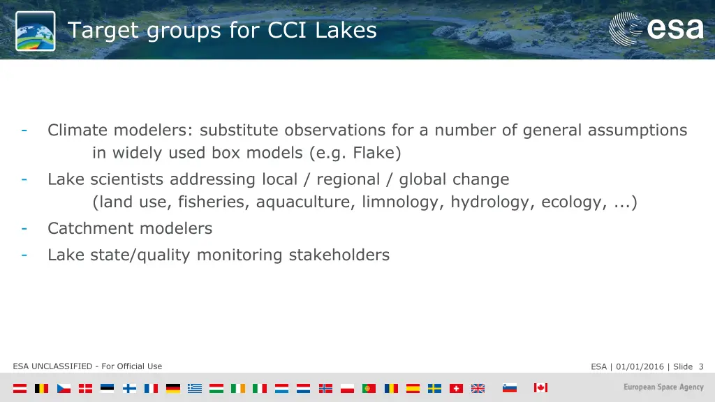 target groups for cci lakes