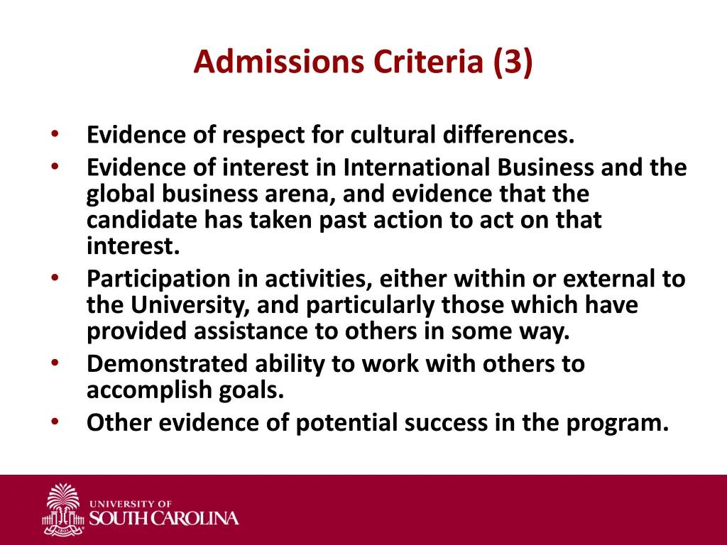 admissions criteria 3