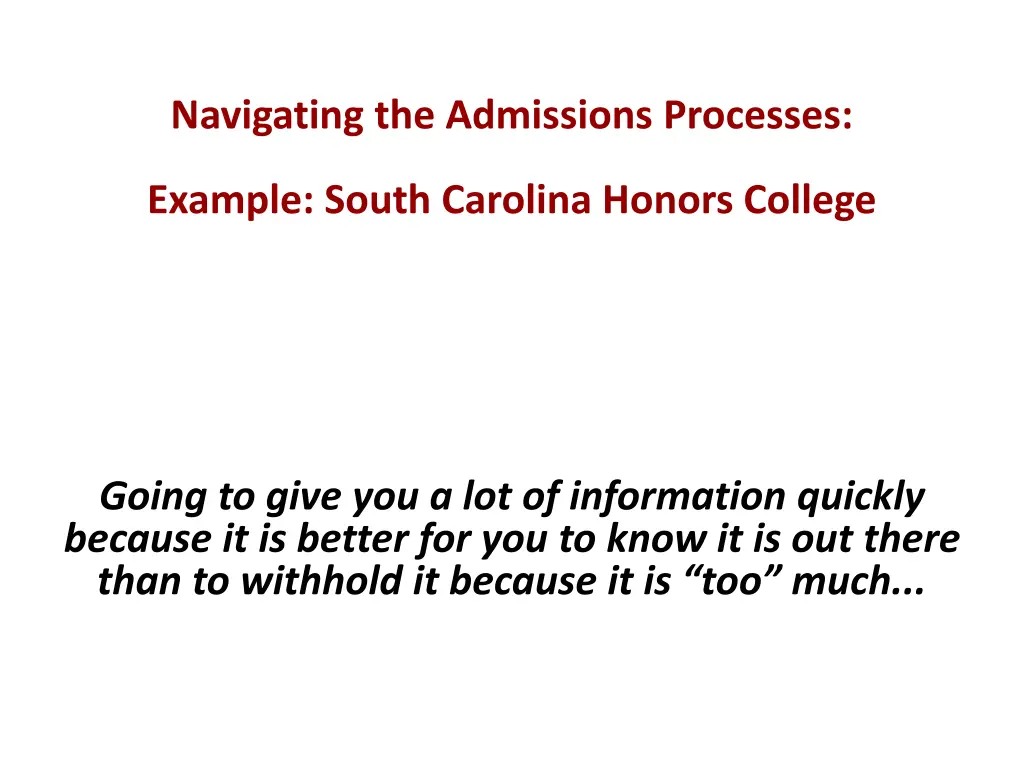 navigating the admissions processes