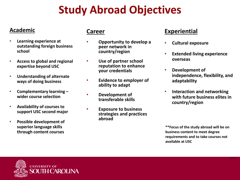 study abroad objectives