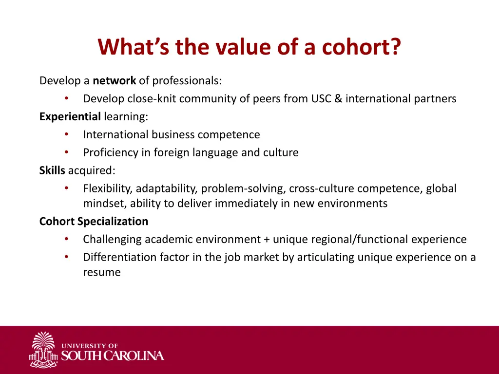 what s the value of a cohort