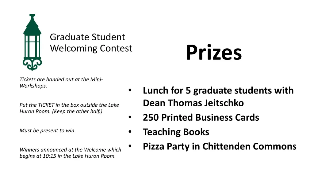 graduate student welcoming contest