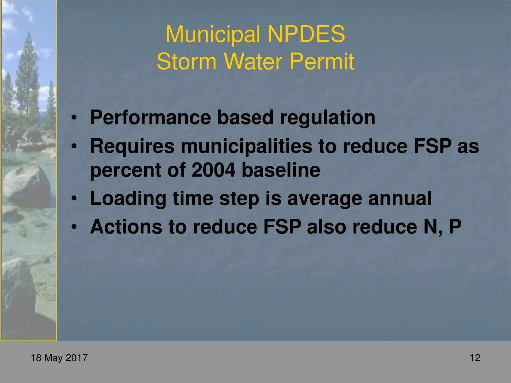 municipal npdes storm water permit