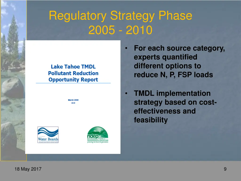 regulatory strategy phase 2005 2010