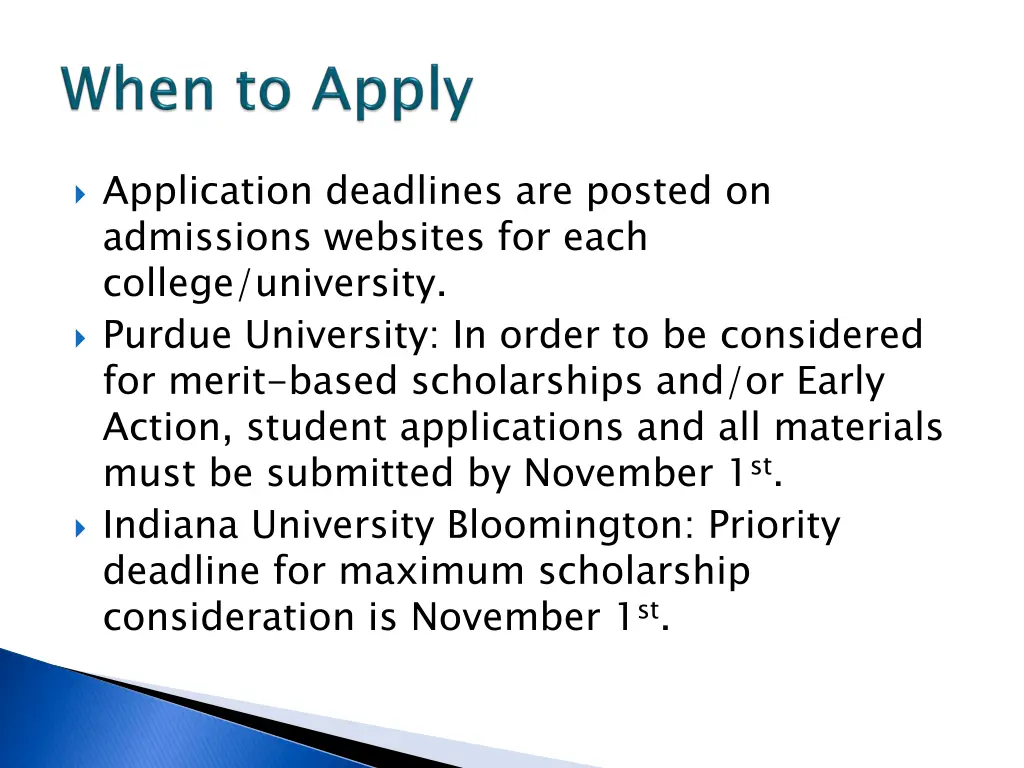 application deadlines are posted on admissions