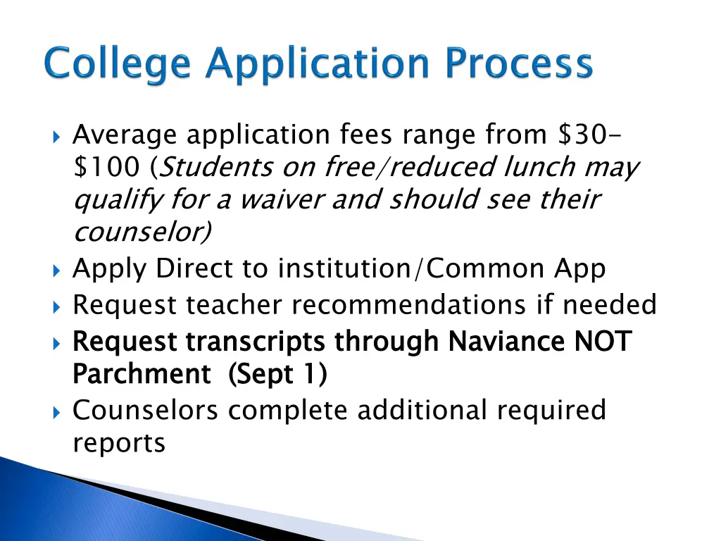 average application fees range from