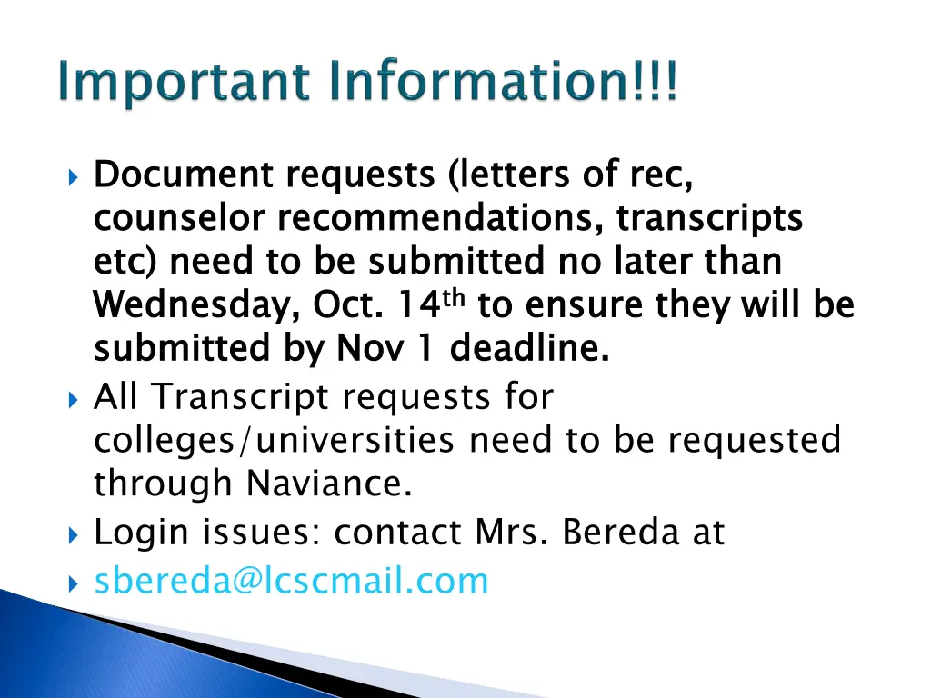 document requests letters of counselor