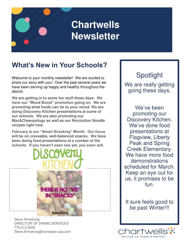 chartwells newsletter