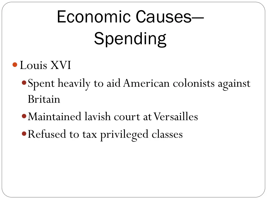 economic causes spending