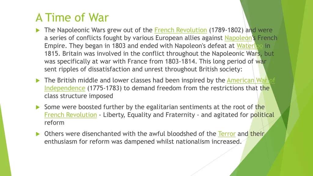 a time of war the napoleonic wars grew