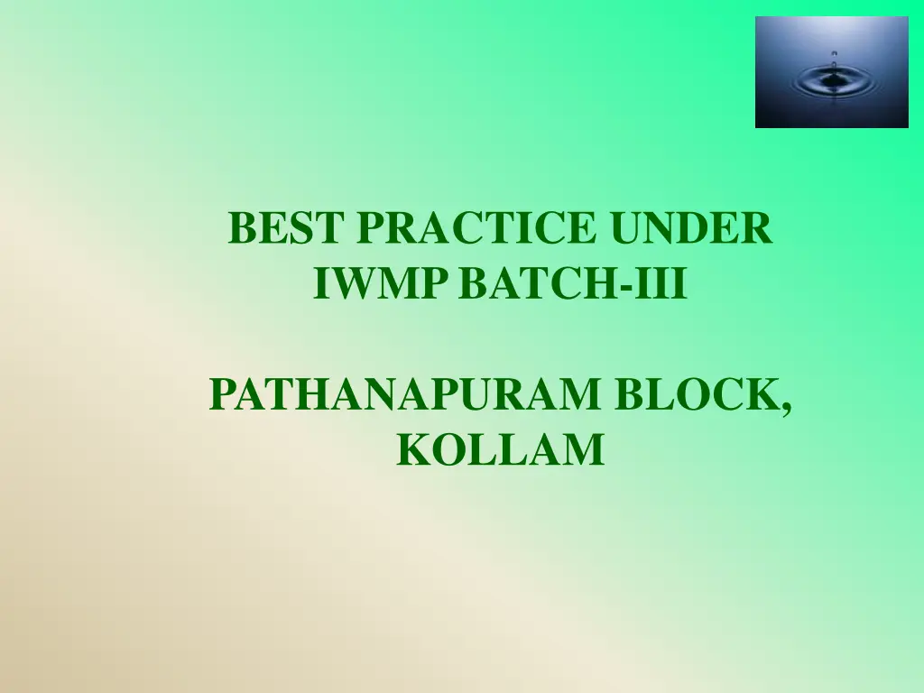 best practice under iwmp batch iii