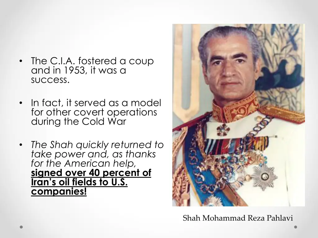 the c i a fostered a coup and in 1953