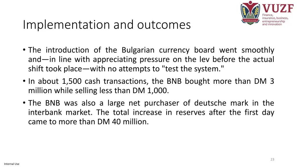 implementation and outcomes