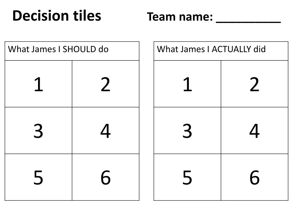 decision tiles