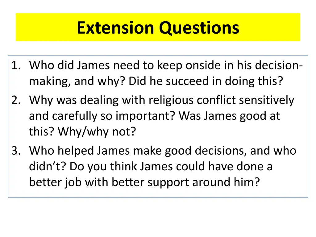 extension questions