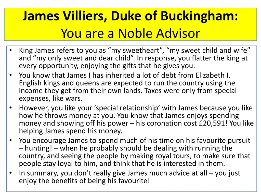 james villiers duke of buckingham you are a noble