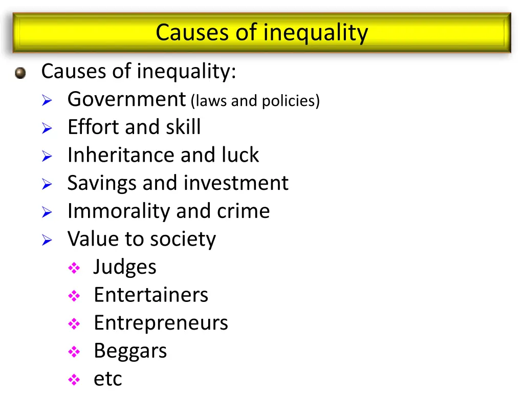 causes of inequality