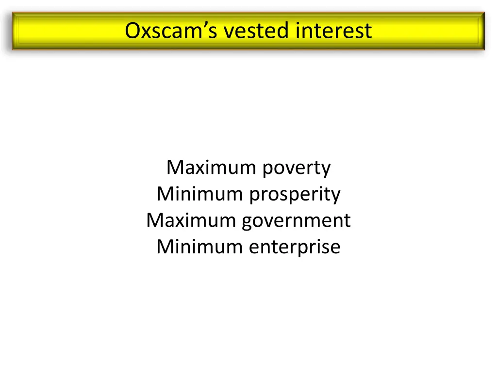 oxscam s vested interest