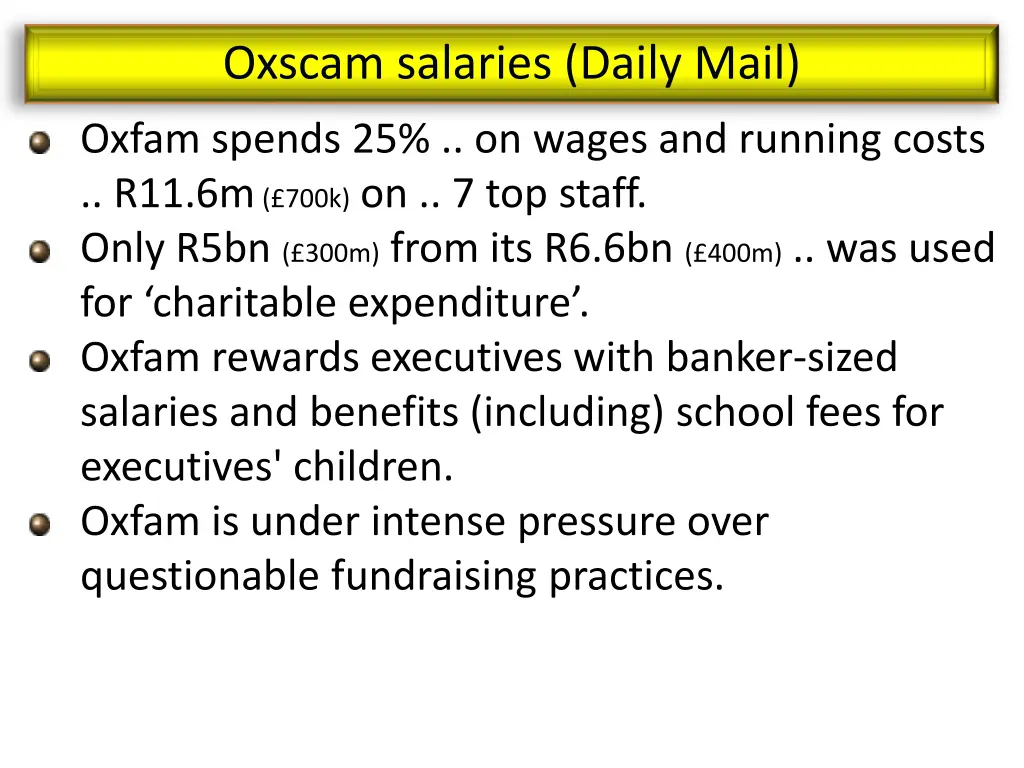 oxscam salaries daily mail