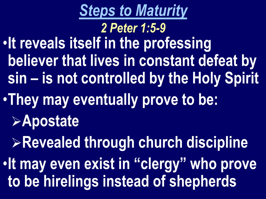 steps to maturity 2 peter 1 5 9 1