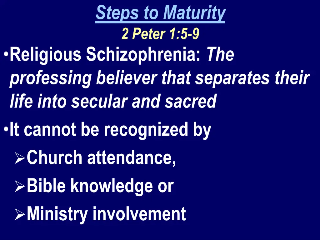 steps to maturity 2 peter 1 5 9