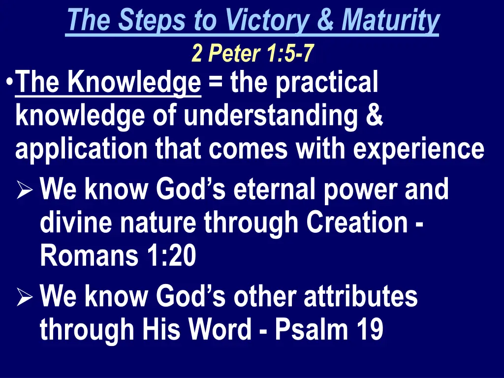 the steps to victory maturity 2 peter 2