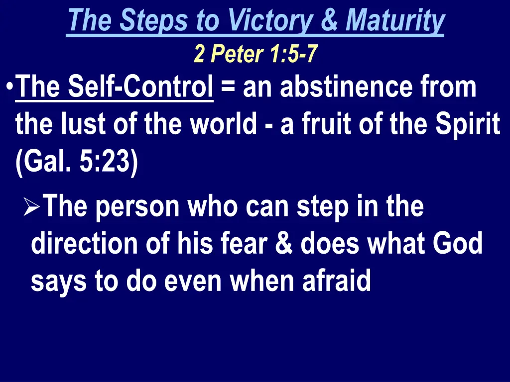 the steps to victory maturity 2 peter 3