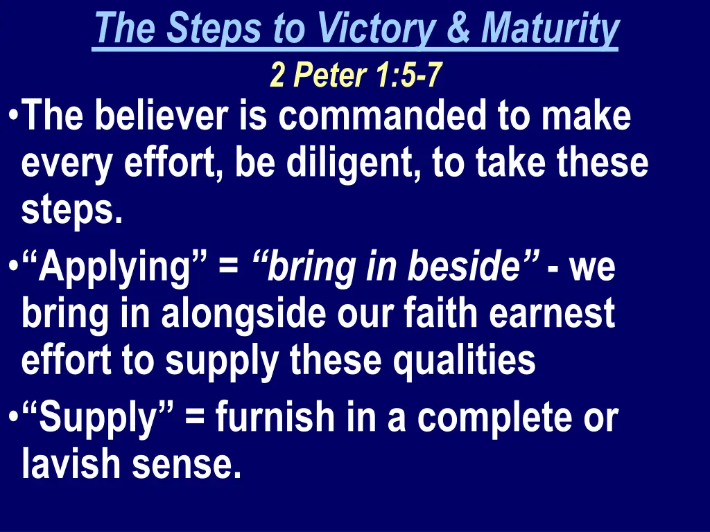 the steps to victory maturity 2 peter