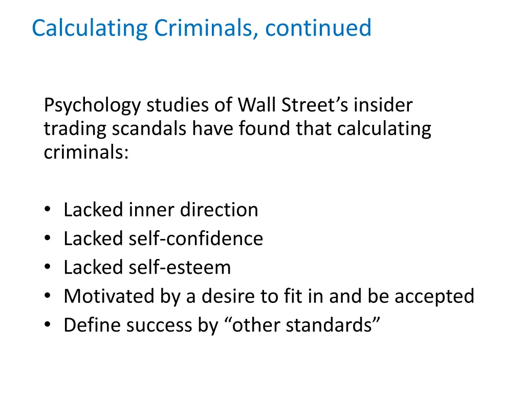 calculating criminals continued