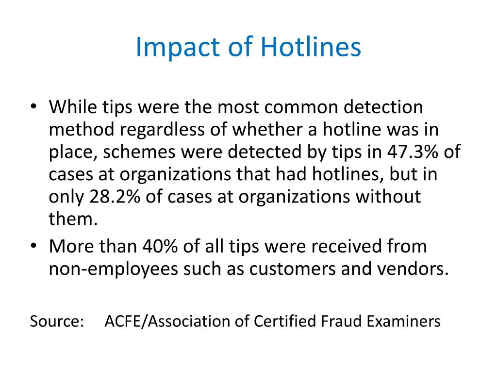 impact of hotlines