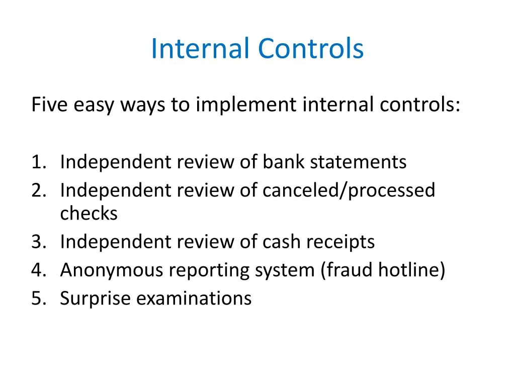 internal controls