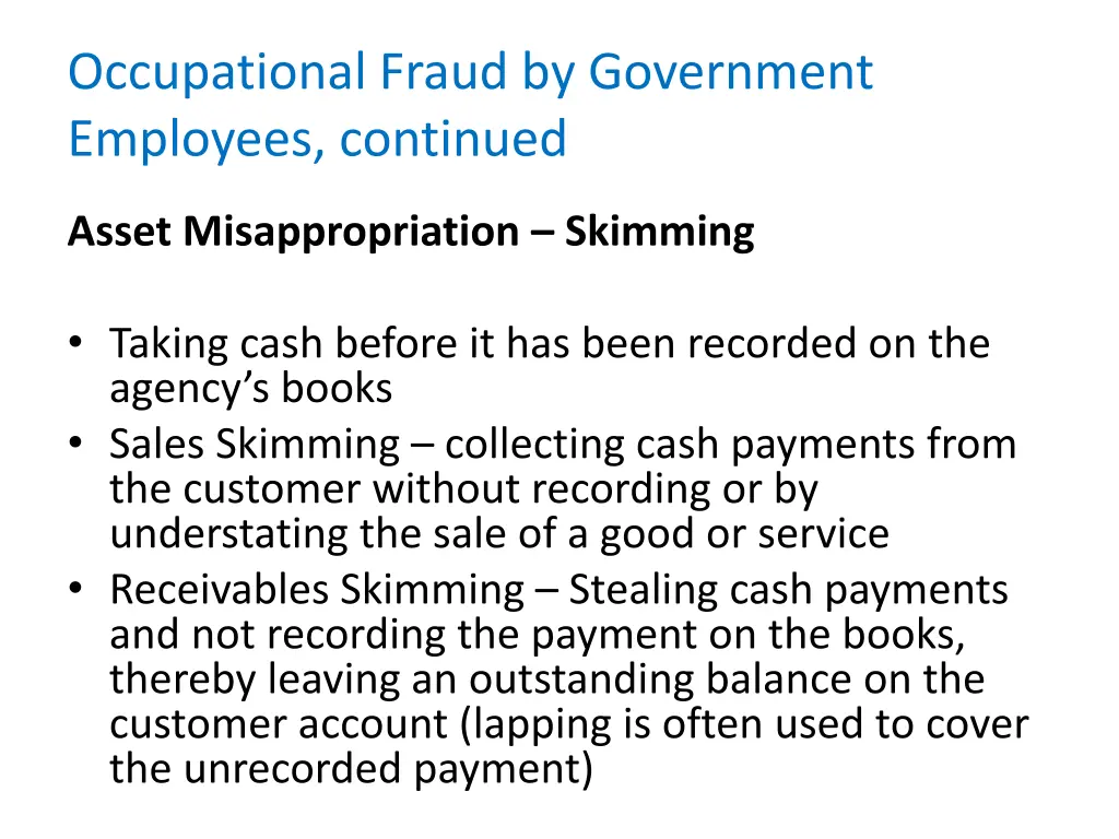 occupational fraud by government employees 1