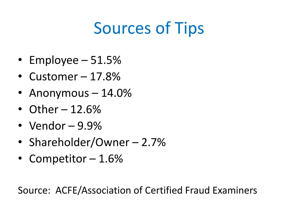 sources of tips