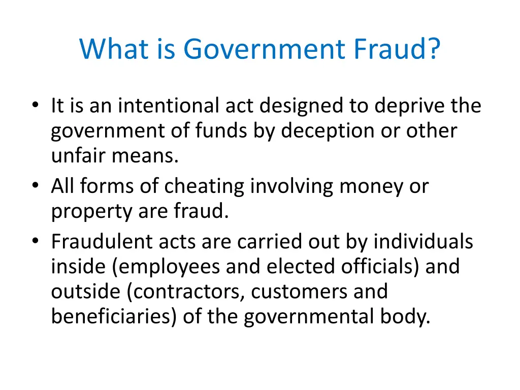 what is government fraud