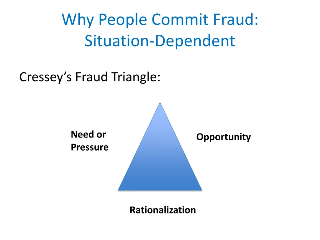 why people commit fraud situation dependent