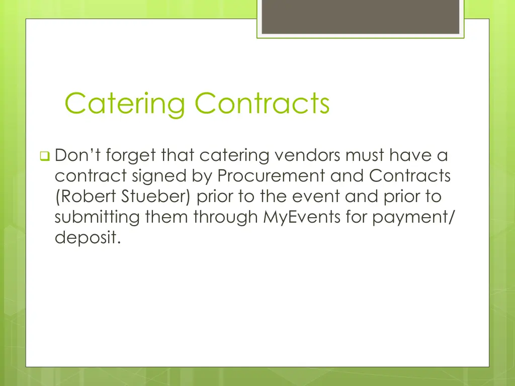 catering contracts