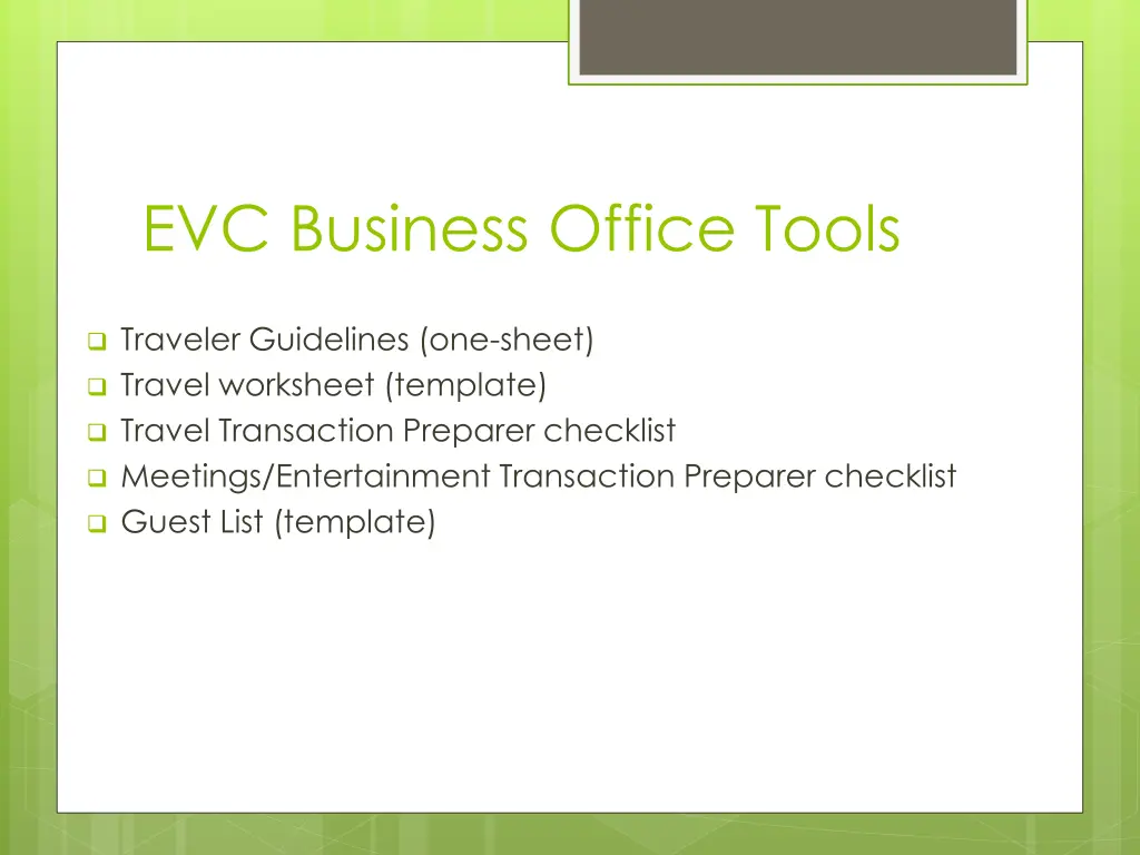 evc business office tools