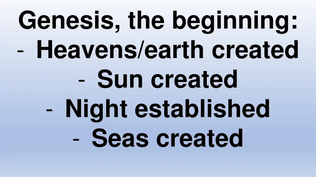 genesis the beginning heavens earth created