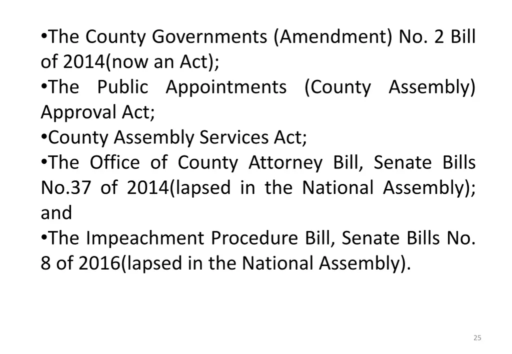 the county governments amendment no 2 bill