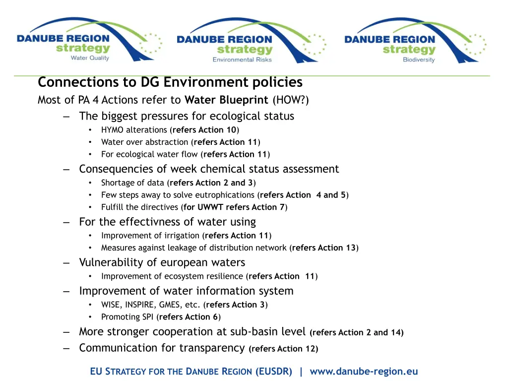 connections to dg environment policies most