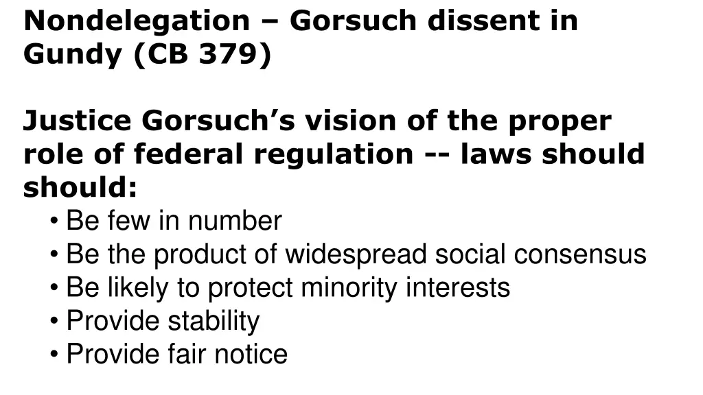 nondelegation gorsuch dissent in gundy cb 379 1