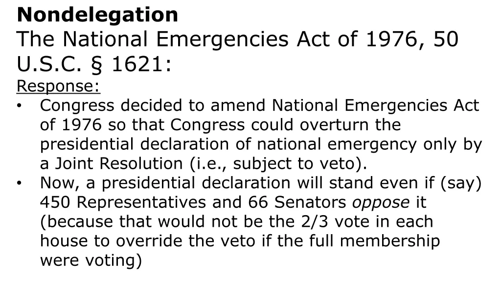 nondelegation the national emergencies 6