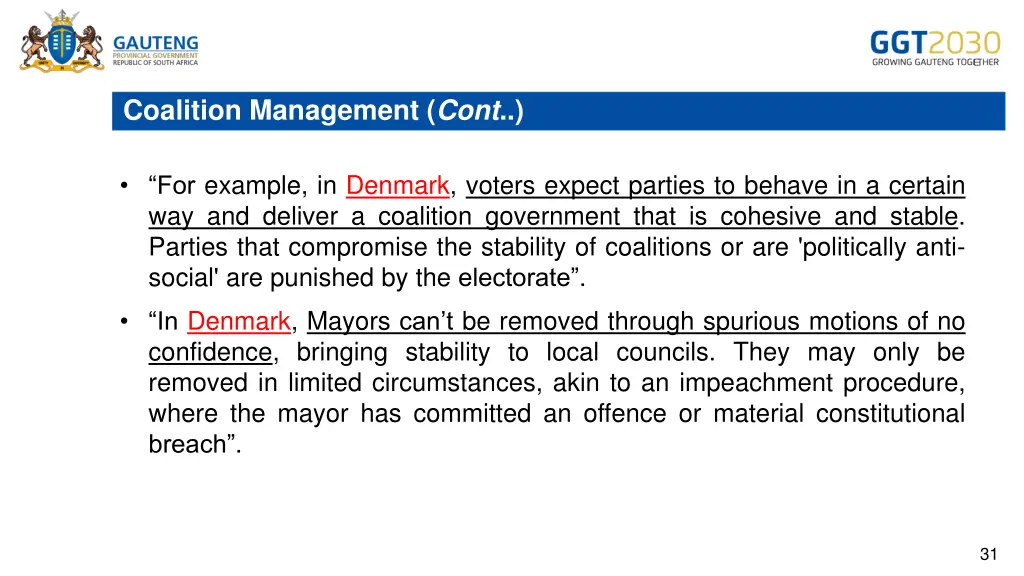 coalition management cont