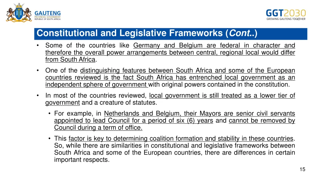 constitutional and legislative frameworks cont 1