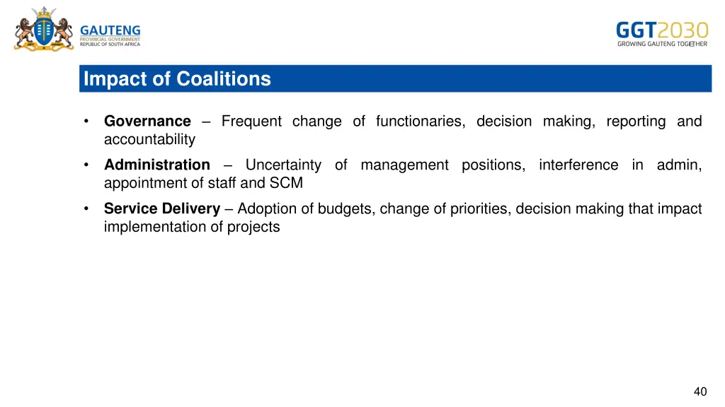 impact of coalitions