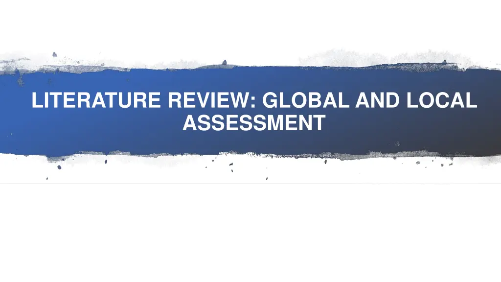 literature review global and local assessment