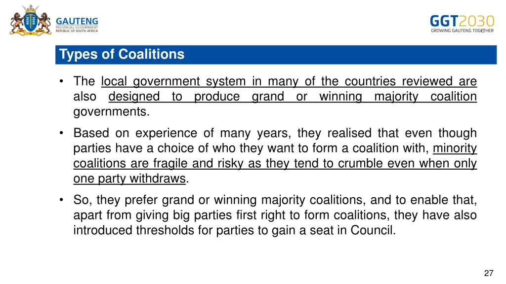 types of coalitions 1