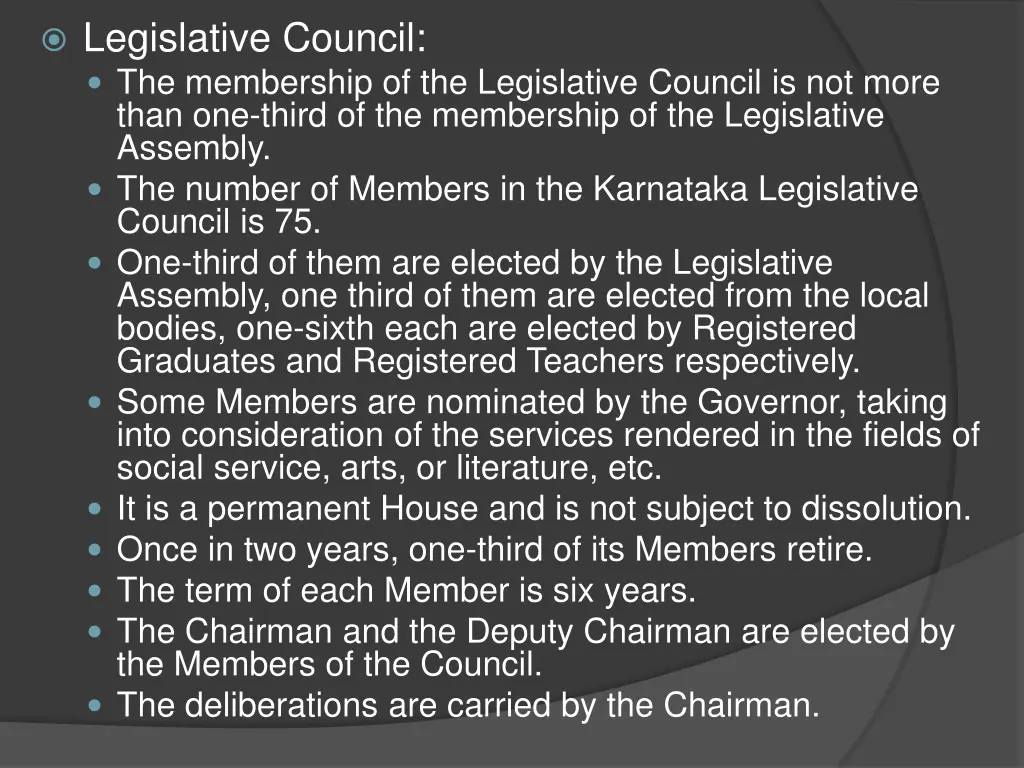 legislative council the membership