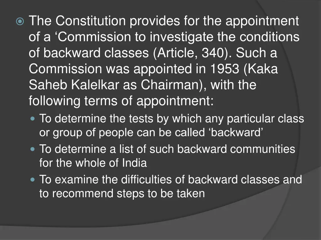 the constitution provides for the appointment