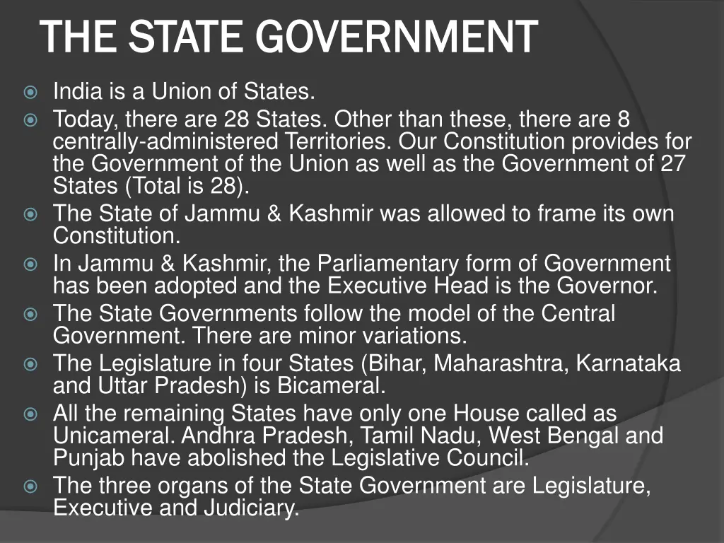 the state government the state government